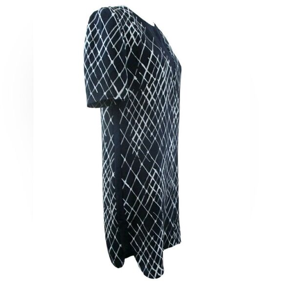 Whistles- Women’s Navy Blue White Diamond Splatter 100% Silk Dress US 8/ UK 12 - Picture 9 of 12